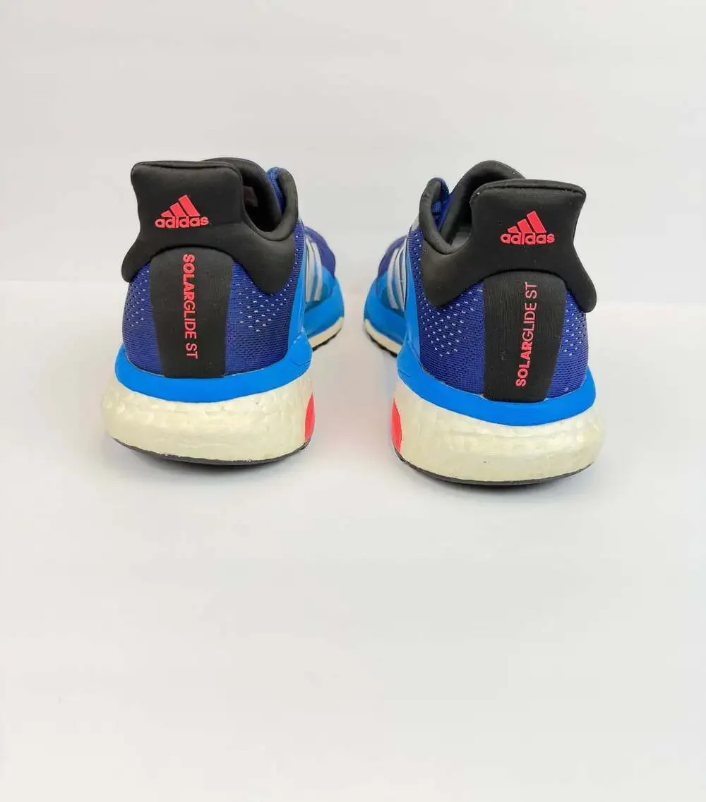 Adidas SolarGlide 4 ST Men's Running Shoes - Blue Silver Red Size 10